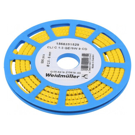 Markere Marcaj PVC galben 9 2,5÷5mm -30÷80°C | Electronic-mag.ro | Componente Electronice