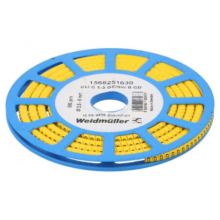Markere de Marcaj PVC Galben 2,5-5mm -30 până la 80°C | Electronic-mag.ro | Componente Electronice