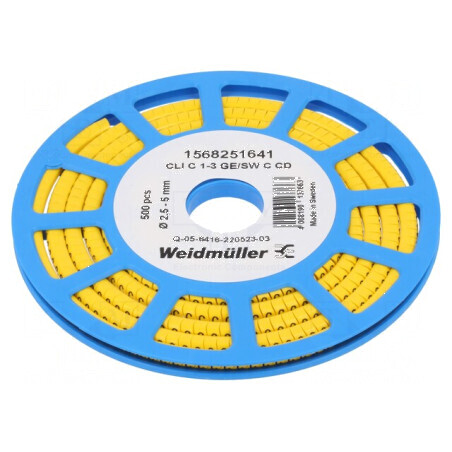 Markere Marcaj PVC Galben 2,5-5mm 30-80°C | Electronic-mag.ro | Componente Electronice