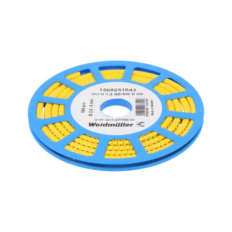 Markere Marcaj PVC galben 2,5-5mm -30° până la 80°C | Electronic-mag.ro | Componente Electronice