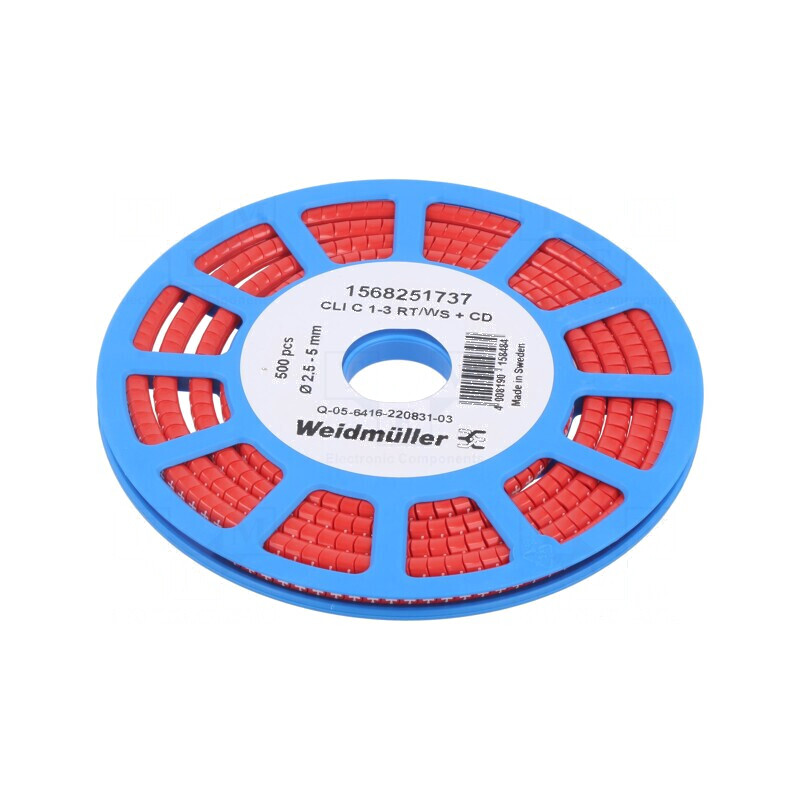 Markere Marcaj PVC roșie 2,5÷5mm -30÷80°C | Electronic-mag.ro | Componente Electronice Markere Marcaj PVC roșie 2,5÷5mm -30÷80°C | Electronic-mag.ro | Componente Electronice