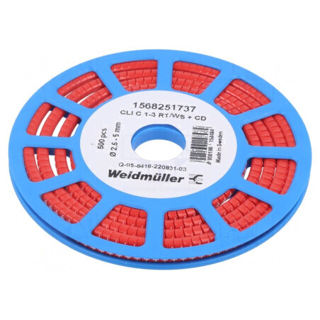 Markere Marcaj PVC roșie 2,5÷5mm -30÷80°C | Electronic-mag.ro | Componente Electronice