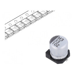 Condensator electrolitic low ESR SMD 33uF 10V DC Ø5x5,7mm | Electronic-mag.ro | Componente Electronice