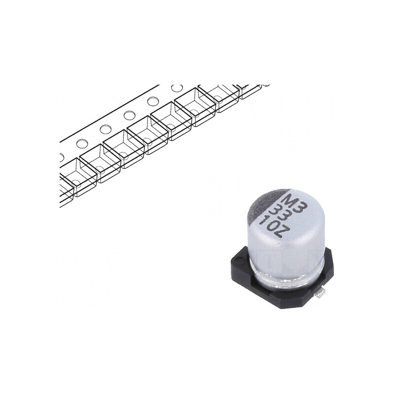 Condensator electrolitic low ESR SMD 33uF 10V DC Ø5x5,7mm | Electronic-mag.ro | Componente Electronice