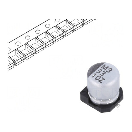 Condensator electrolitic low ESR SMD 33uF 10V DC Ø5x5,7mm | Electronic-mag.ro | Componente Electronice