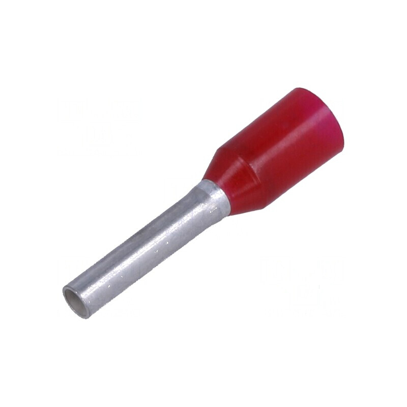 Vârf tub de capăt izolată 1mm² 8mm cositorit crimpat roşu | Electronic-mag.ro | Componente Electronice