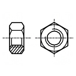 Piuliță hexagonală M10 1,5 din oțel cu acoperire zincată, 16mm BN 1983 | Electronic-mag.ro | Componente Electronice