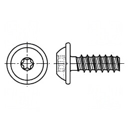 Şurub pentru plastic 2,5x6 Torx® PLUS 8IP oţel zincat | Electronic-mag.ro | Componente Electronice