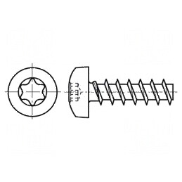 Şurub 3x10 Torx TX10 cu cap rotund din oțel inoxidabil A2 | Electronic-mag.ro | Componente Electronice