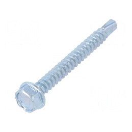 Şurub metalic cu flanşă 4,2x38mm, cap hexagonal 7mm, oţel călit | Electronic-mag.ro | Componente Electronice