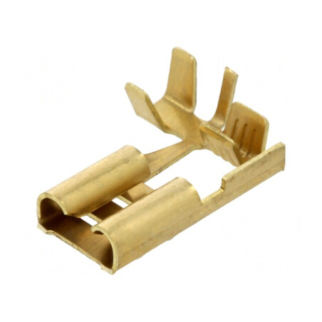Terminal plat 6,3mm mamă 0,5-1mm2 crimpat pe cablu | Electronic-mag.ro | Componente Electronice