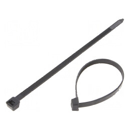Colier de strângere poliamidă 200mm negru 550N | Electronic-mag.ro | Componente Electronice