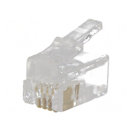 Conector RJ9 4p4c cu mufă PIN 4, cablu IDC, crimpat | Electronic-mag.ro | Componente Electronice