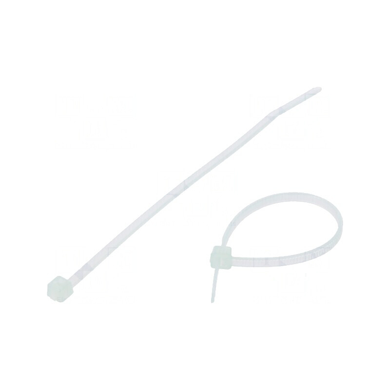 Colier de strângere poliamidă 100mm x 2,5mm 80N naturală | Electronic-mag.ro | Componente Electronice