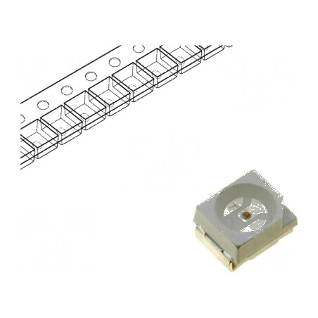 LED SMD 3528 galbenă 400-600mcd 3,5x2,8x1,9mm 120° PLCC2 | Electronic-mag.ro | Componente Electronice