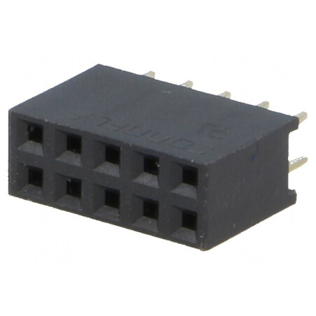 Conector şiruri pini soclu mamă 10 PIN 2,54mm THT 2x5 | Electronic-mag.ro | Componente Electronice