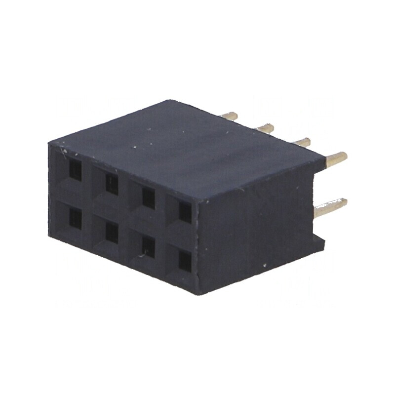 Conector șiruri pini soclu mamă 8 pini 2,54mm THT 2x4 | Electronic-mag.ro | Componente Electronice
