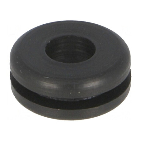 Manșon din gumă neagră Ø 8mm, Ø orificiu 4,5mm | Electronic-mag.ro | Componente Electronice