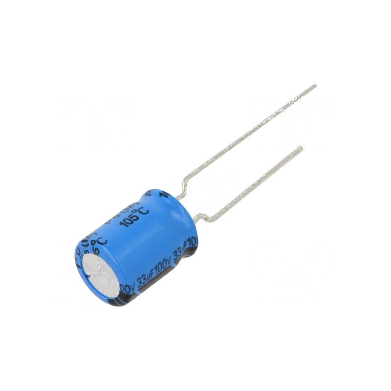 Condensator electrolitic THT 33uF 100VDC 3,5mm ±20% | Electronic-mag.ro | Componente Electronice