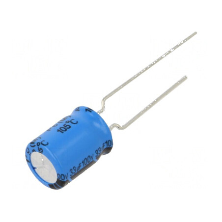 Condensator electrolitic THT 33uF 100VDC 3,5mm ±20% | Electronic-mag.ro | Componente Electronice