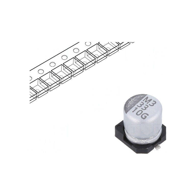 Condensator electrolitic SMD 33uF 10V 2000h -55÷105°C ±20% | Electronic-mag.ro | Componente Electronice Condensator electrolitic SMD 33uF 10V 2000h -55÷105°C ±20% | Electronic-mag.ro | Componente Electronice