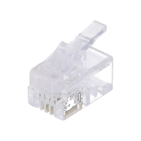 Conector RJ10 4p4c mufă aurit neecranat | Electronic-mag.ro | Componente Electronice