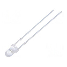 LED 3mm alb rece 8000-15000mcd 30° convex | Electronic-mag.ro | Componente Electronice