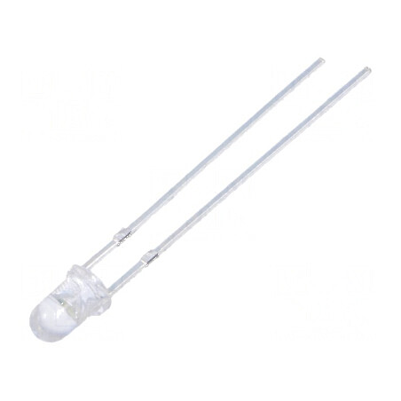 LED 3mm alb rece 8000-15000mcd 30° convex | Electronic-mag.ro | Componente Electronice