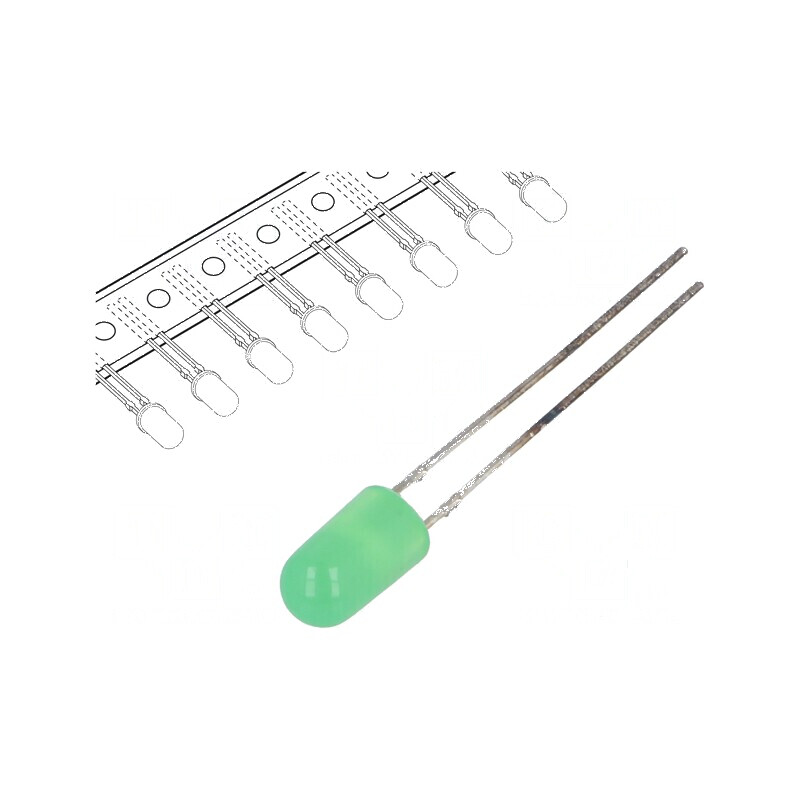 LED 5mm galben-verde 68-100mcd 30° convex | Electronic-mag.ro | Componente Electronice