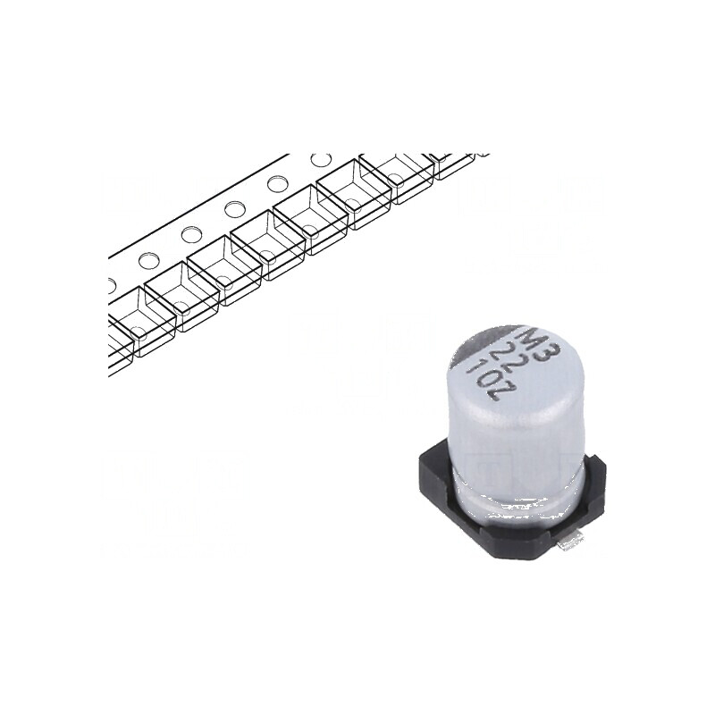 Condensator electrolitic SMD 22uF 10V 4x5,7mm low ESR | Electronic-mag.ro | Componente Electronice