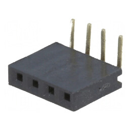 Conector şiruri pini soclu mamă 4 pini unghi 90° 2,54mm | Electronic-mag.ro | Componente Electronice