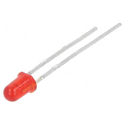 LED 3mm roșie 100-160mcd 30° convex | Electronic-mag.ro | Componente Electronice