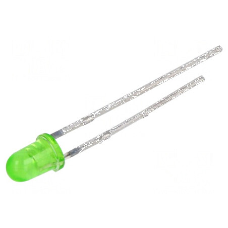 LED 3mm galben-verde 40mcd 40° convex 2,4VDC | Electronic-mag.ro | Componente Electronice