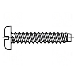 Şurub pentru plastic 4,8x13 cu cap rotund crestat 1,2mm din oţel | Electronic-mag.ro | Componente Electronice