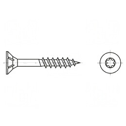 Şurub lemn 4x60 Torx TX20 oţel călit zincat | Electronic-mag.ro | Componente Electronice