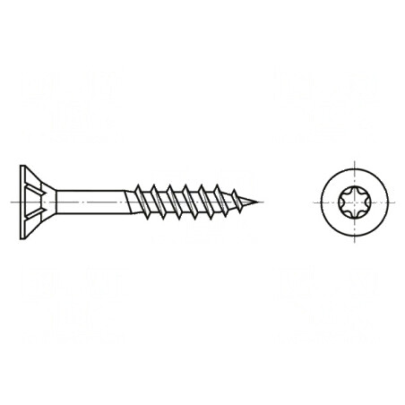 Şurub lemn 4x60 Torx TX20 oţel călit zincat | Electronic-mag.ro | Componente Electronice