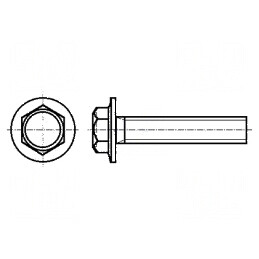 Șurub cu flanșă M3x8, cap hexagonal, oțel zincat | Electronic-mag.ro | Componente Electronice