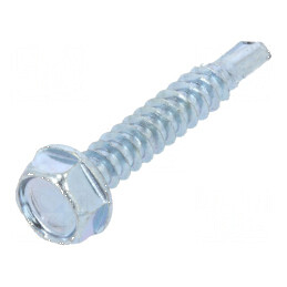Şurub metalic cu flanşă 4,2x25mm, cap hexagonal 7mm, oţel călit | Electronic-mag.ro | Componente Electronice