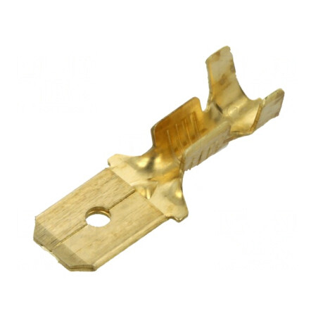 Terminal plat 6,3mm 0,8mm tată 1-2,5mm2 crimpat pe cablu | Electronic-mag.ro | Componente Electronice