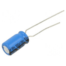Condensator electrolitic THT 100uF 35VDC 2,5mm ±20% | Electronic-mag.ro | Componente Electronice