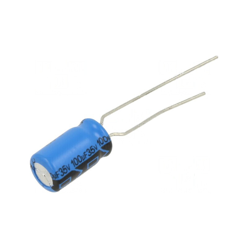 Condensator electrolitic THT 100uF 35VDC 2,5mm ±20% | Electronic-mag.ro | Componente Electronice