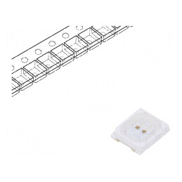 LED SMD 2835 roșie 1750-2250mcd 3,5x2,8x1,9mm 120° | Electronic-mag.ro | Componente Electronice