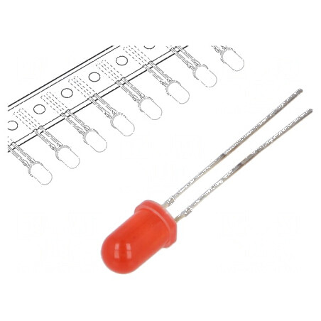 LED 5mm roșie 10-15mcd 30° convex | Electronic-mag.ro | Componente Electronice