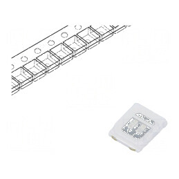 LED SMD 2835 PLCC2 Albastru 12-22lm 2,8x3,5x0,65mm 120° | Electronic-mag.ro | Componente Electronice