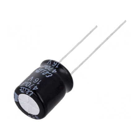 Condensator electrolitic THT 470uF 16V Ø10x12,5mm ±20% | Electronic-mag.ro | Componente Electronice