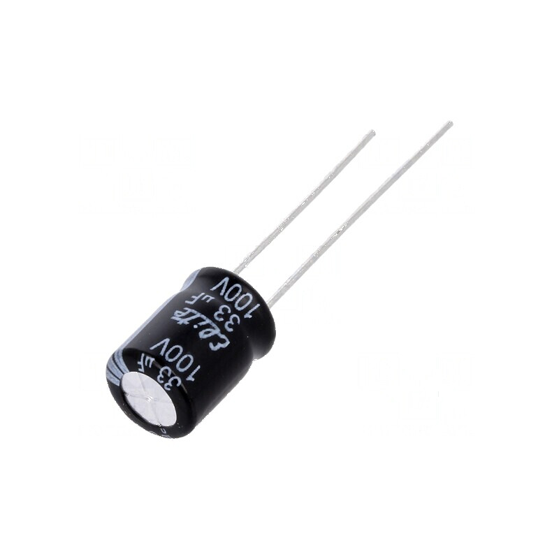 Condensator electrolitic THT 33uF 100VDC Ø8x11,5mm ±20% | Electronic-mag.ro | Componente Electronice