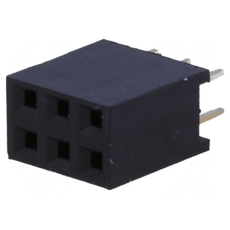 Conector şiruri pini soclu mamă 6 pini 2,54mm THT 2x3 | Electronic-mag.ro | Componente Electronice