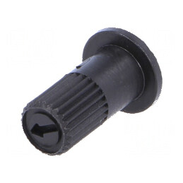 Buton rotativ negru Ø6mm cu flanşă 9mm | Electronic-mag.ro | Componente Electronice