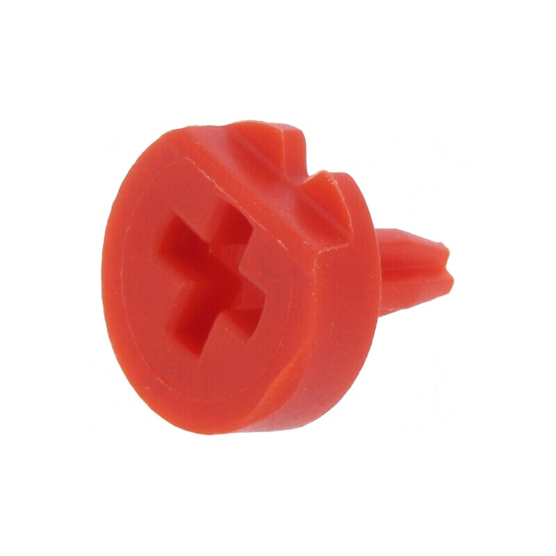 Buton rotativ cu indicator roșu Ø6,3mm pentru trimere | Electronic-mag.ro | Componente Electronice