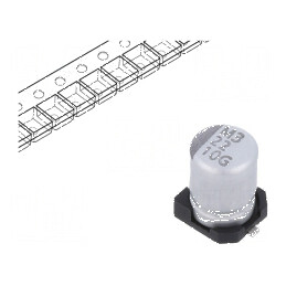 Condensator electrolitic SMD 22uF 10VDC ±20% -55° până la 105°C 2000h | Electronic-mag.ro | Componente Electronice